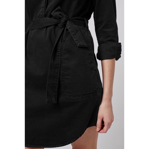 Black MOTO Topshop Clean Cotton Shirt Denim Dress - Picture 4 of 5